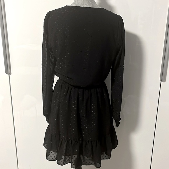 MICHAEL KORS V Neck Frill Long Sleeve Lined Dress, Size M - Picture 7 of 14